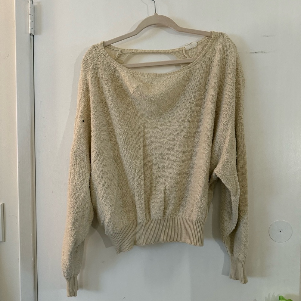 Cream, off-white open back sweater